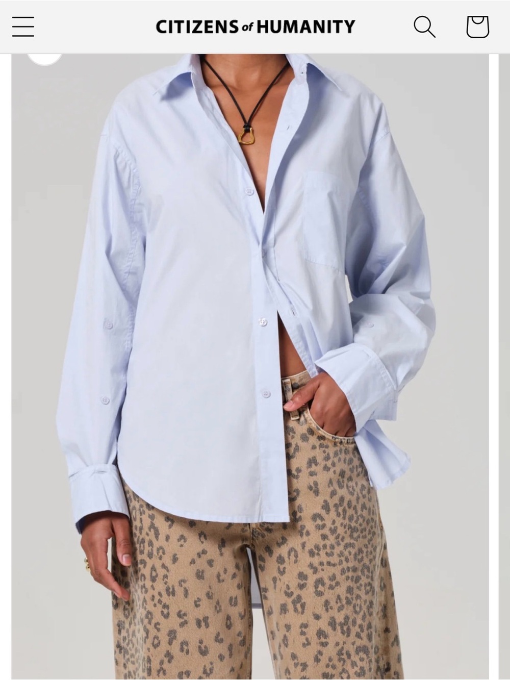 Citizens of Humanity Women’s Kayla Poplin Shirt Santa Cruz